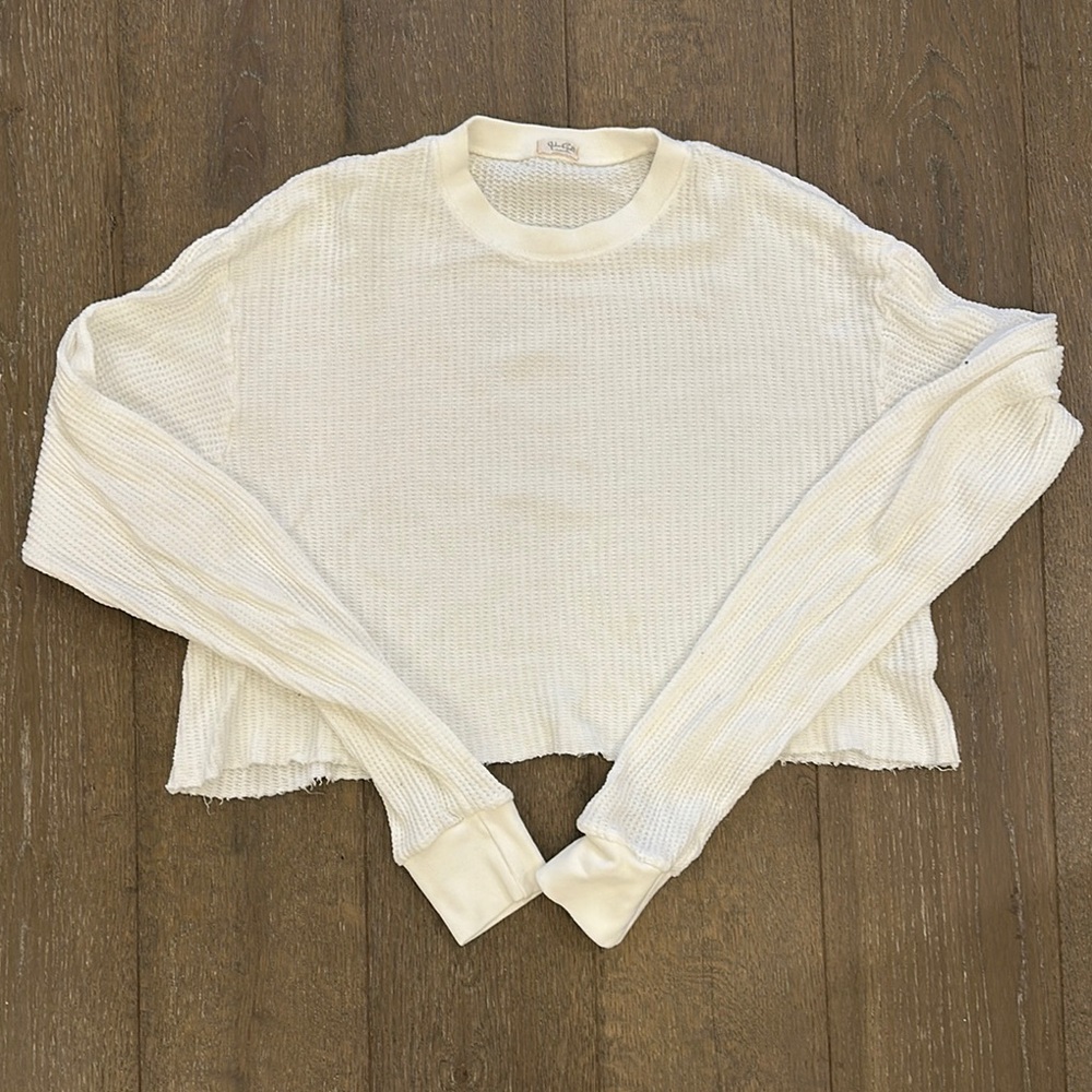 Brandy Melville Waffle Cropped Long Sleeve